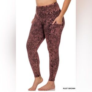 NWT ZENANA PLUS Mineral Washed, wide waistband, full length